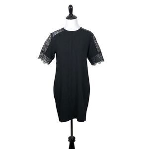 Endless Rose Dress Lace Sleeve Black Mini